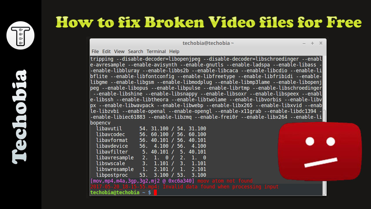 fix broken video for free in linux